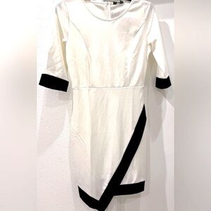 BRAND NEW Lookbook White Dress with Black Trim Size 2